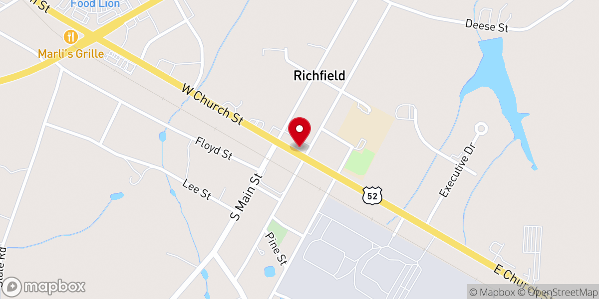 Map showing location of Mt Zion Lutheran Church