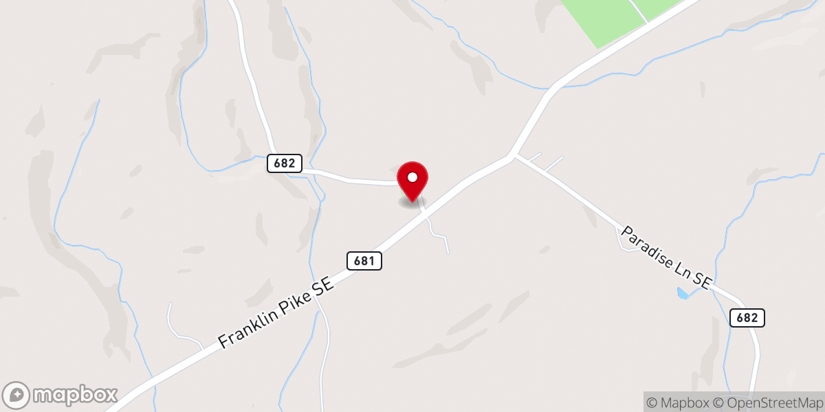 Map showing location of Harvestwood Church