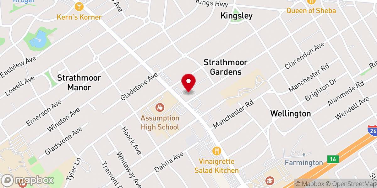 Map showing location of Strathmoor Presbyterian Church
