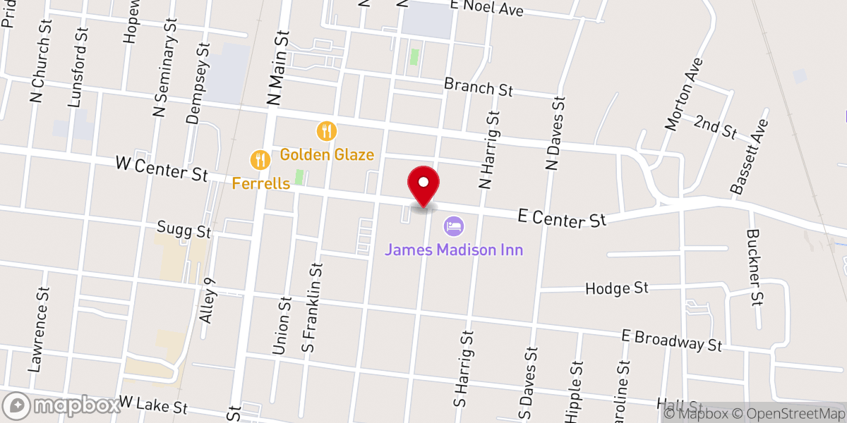 Map showing location of Real Life Church