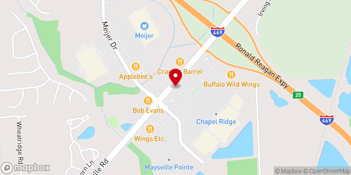 Map showing location of Chapel Ridge Shopping Center