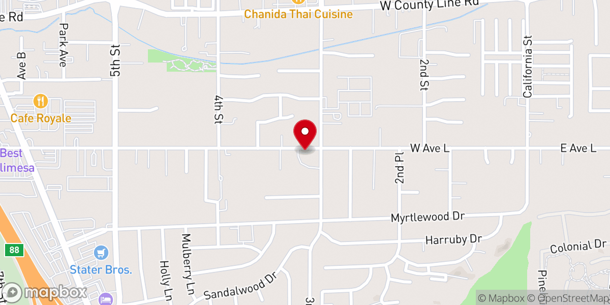Map showing location of Mountain View Baptist Church