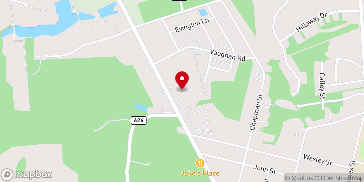 Map showing location of New Bethesda Baptist Church
