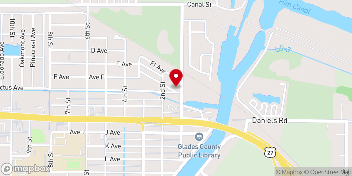 Map showing location of Church of God of Moore Haven
