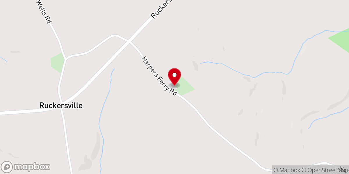 Map showing location of Vance Creek Baptist Church