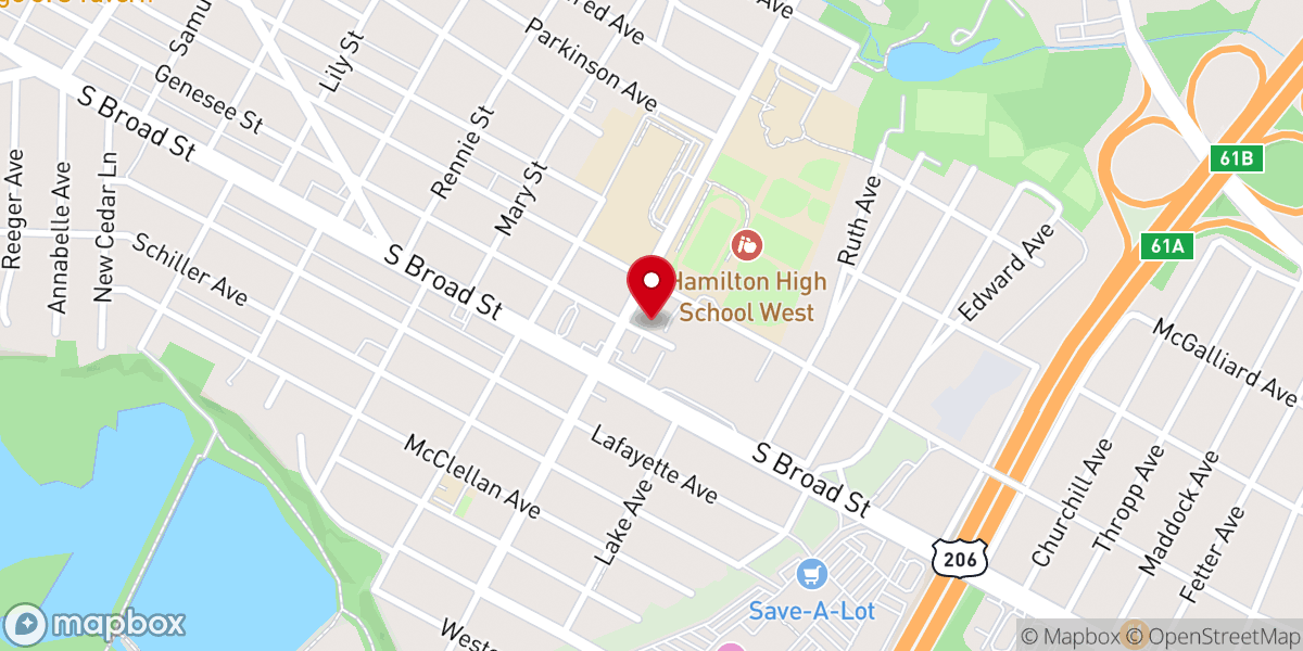 Map showing location of St. Matthias' Episcopal Church
