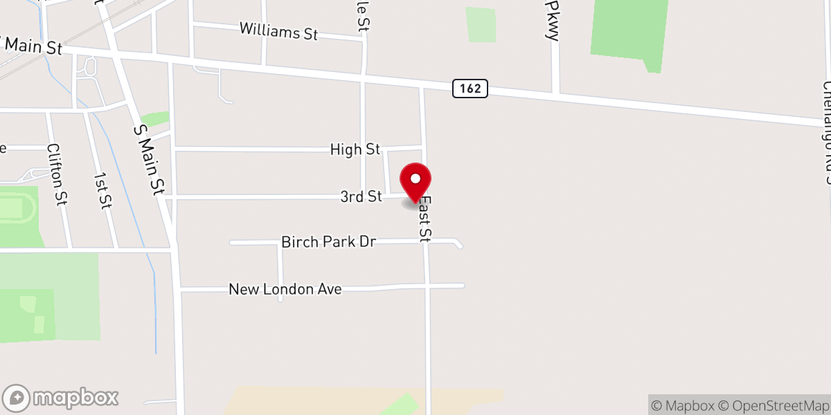 Map showing location of New London Church of Christ
