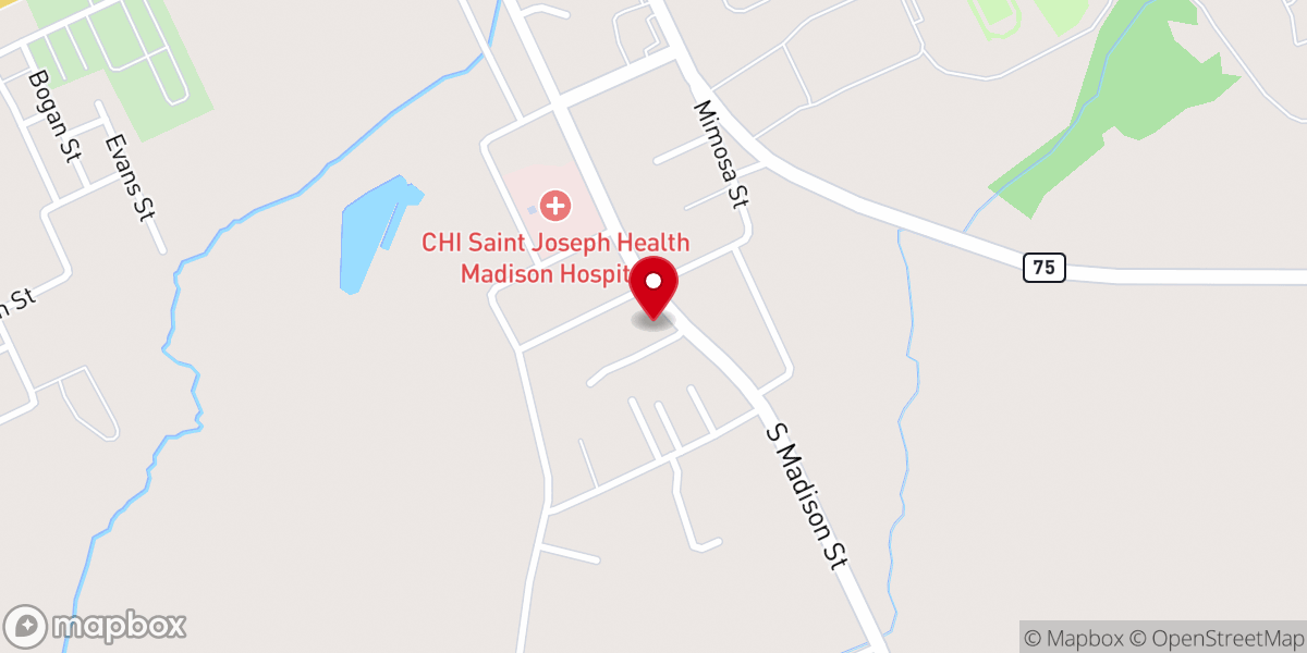 Map showing location of Faith Baptist Church