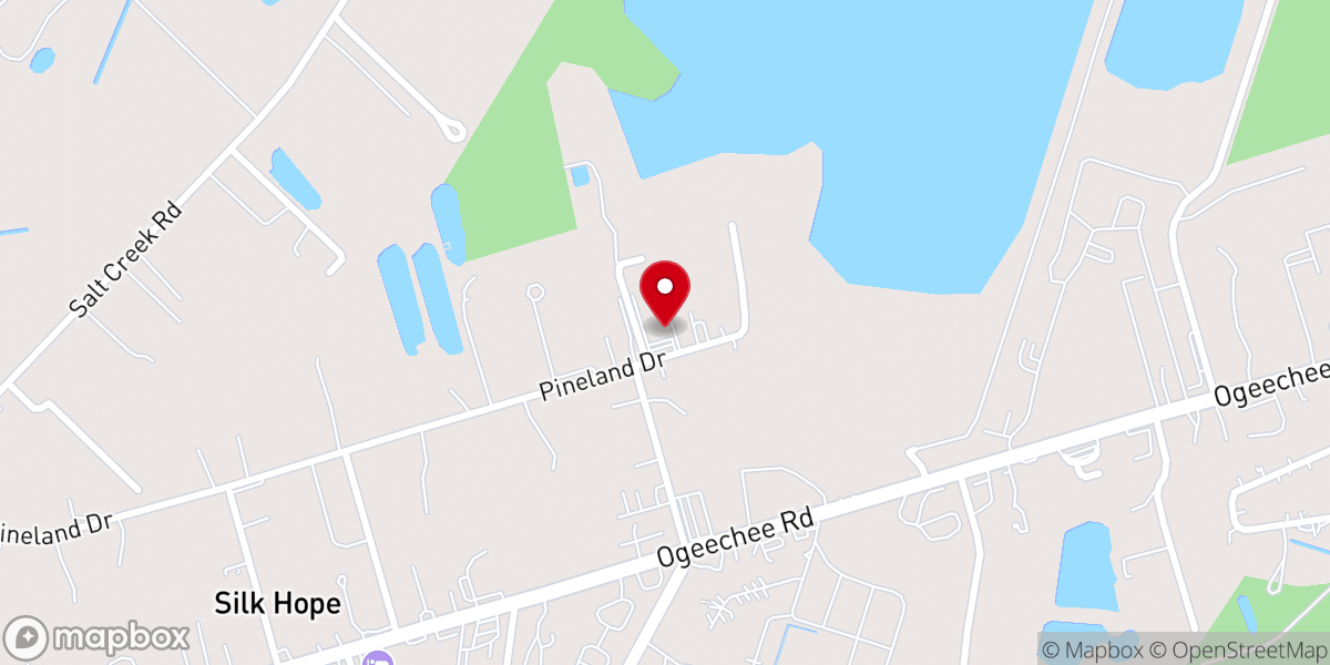 Map showing location of Pineland Independent Church
