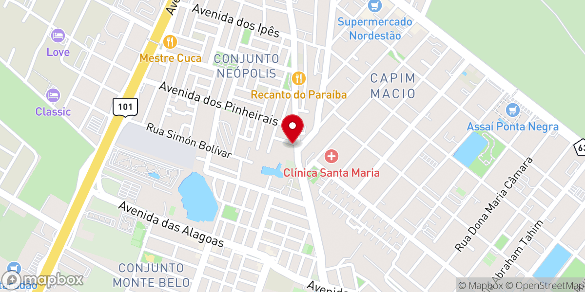 Map showing location of Igreja Cidade de Refúgio - CR NATAL