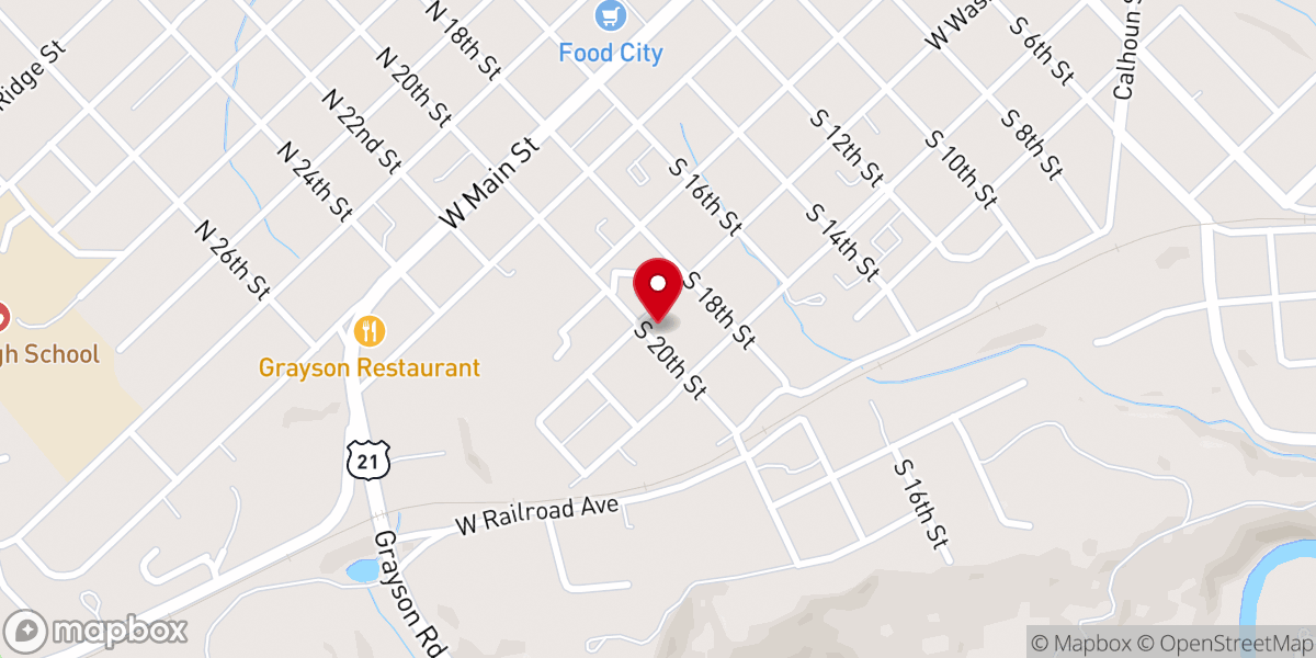 Map showing location of Restoration Church of Wytheville