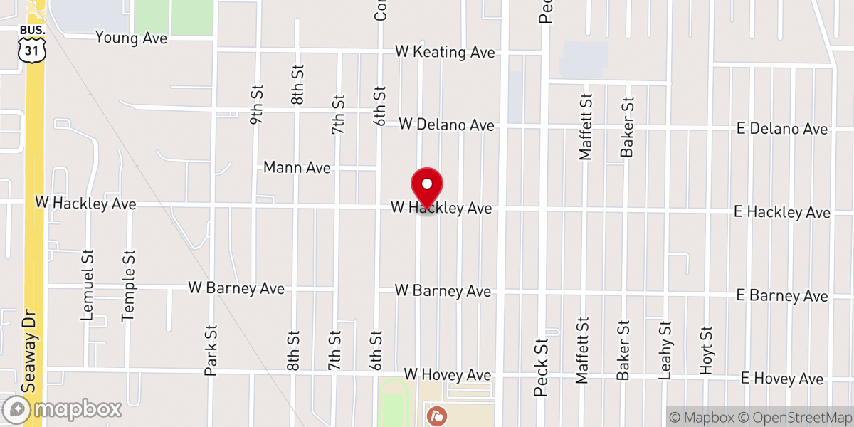 Map showing location of Antioch Baptist Church
