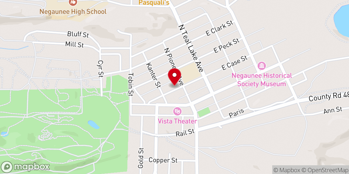 Map showing location of Saint Paul Catholic Church, Negaunee