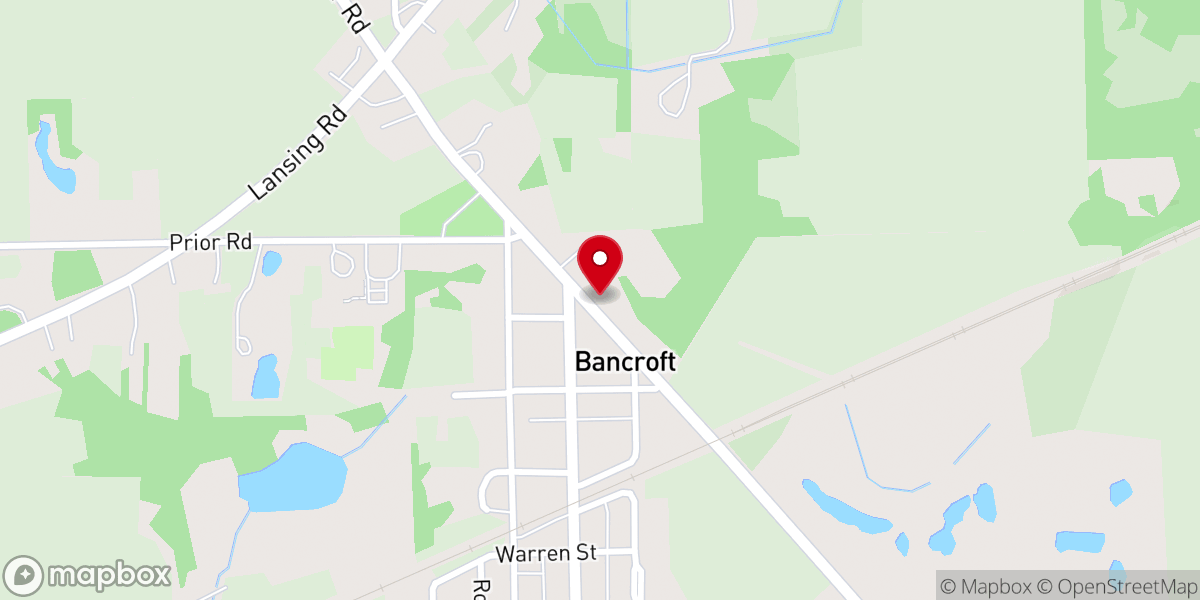 Map showing location of First Baptist Church Of Bancroft