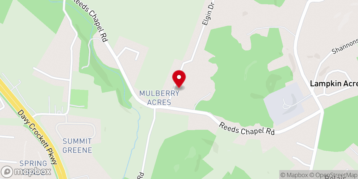 Map showing location of Eastwood Baptist Church