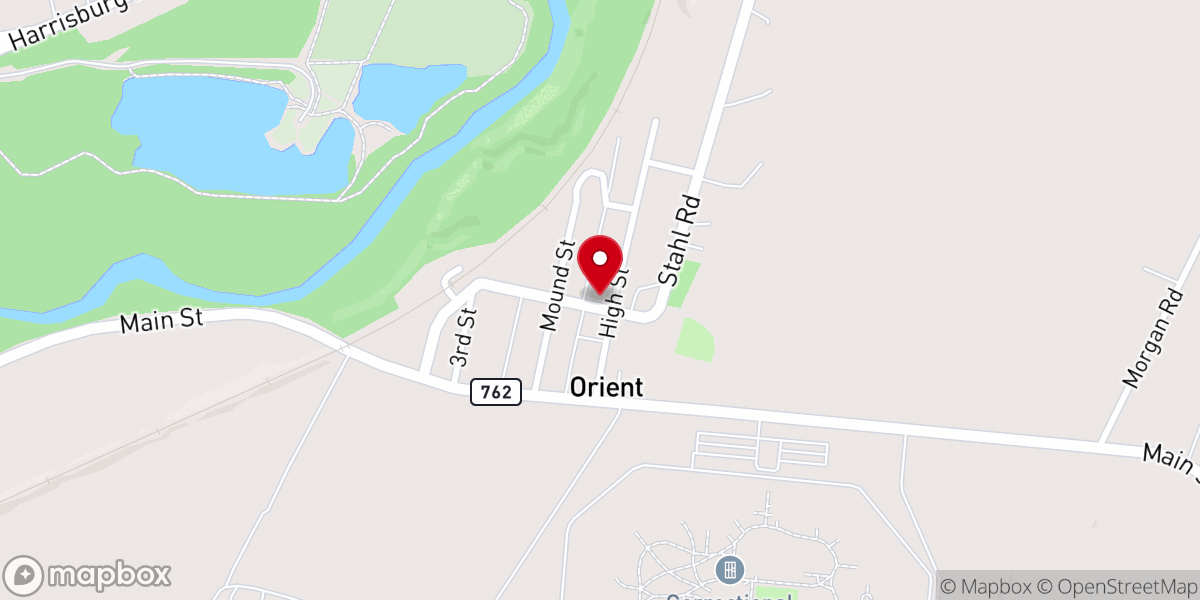 Map showing location of Church Orient UMC
