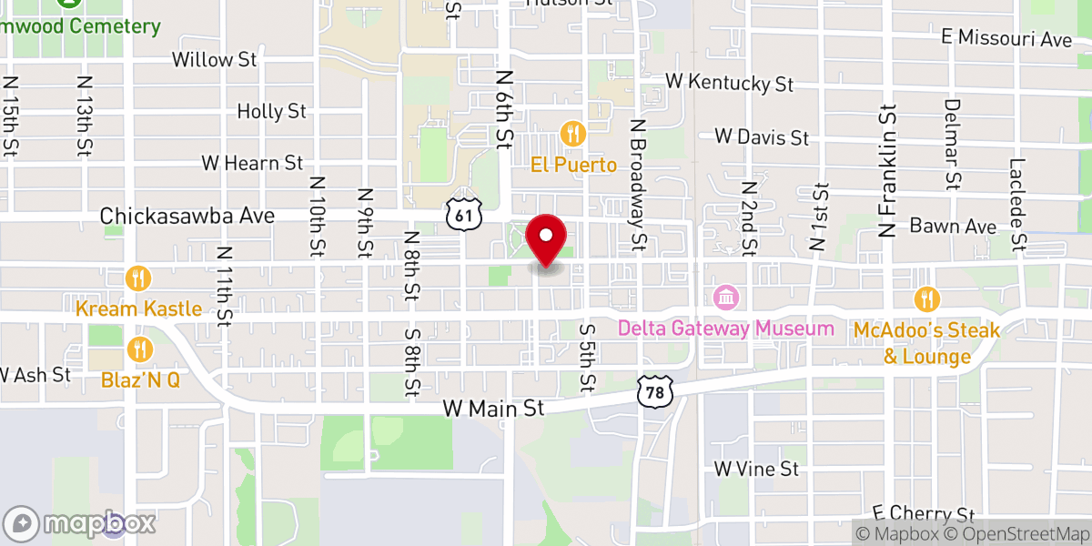 Map showing location of First Lutheran Church