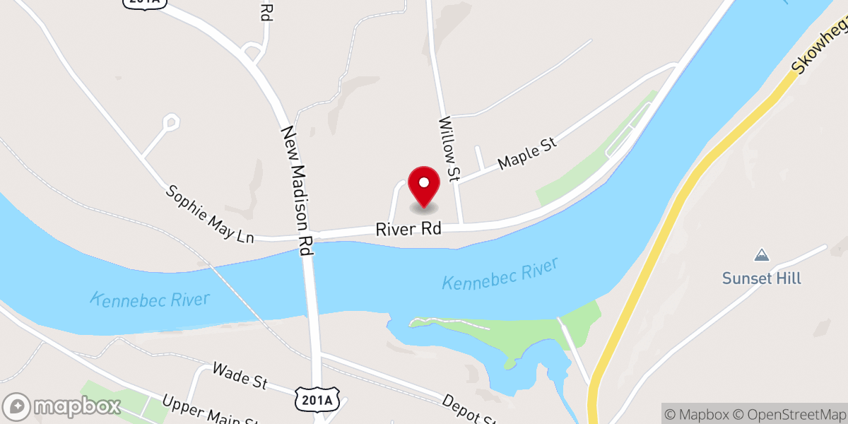 Map showing location of First Congregational Church of Norridgewock