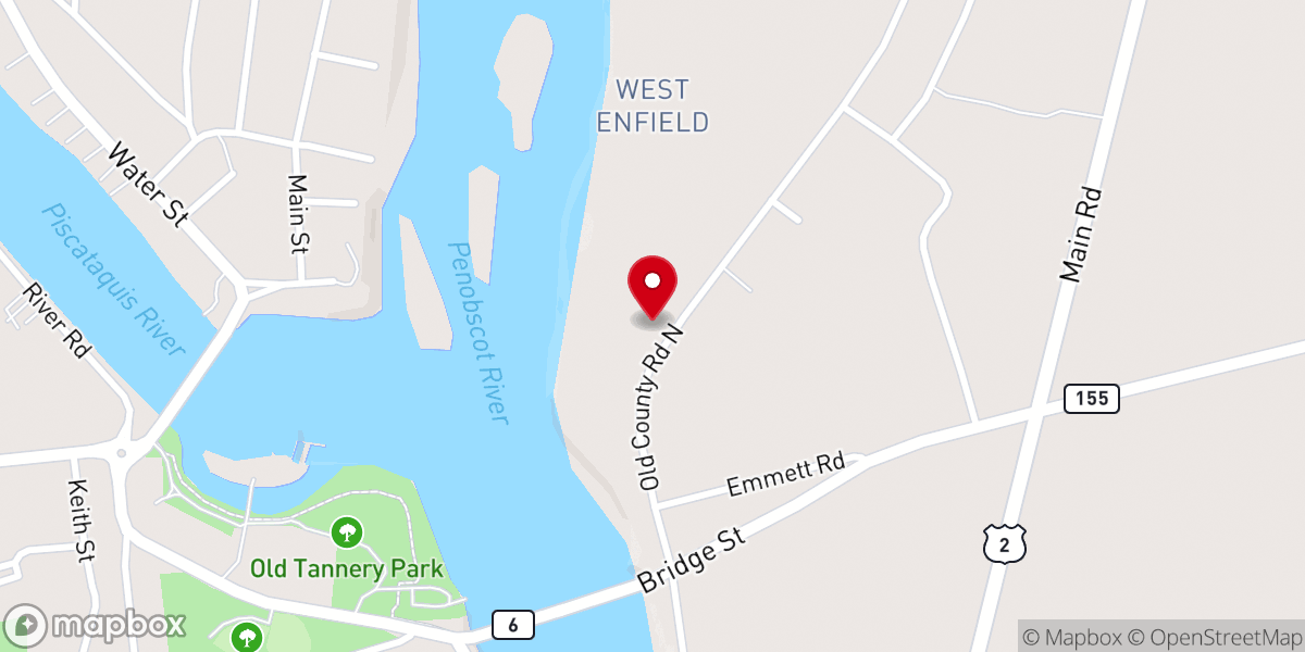 Map showing location of West Enfield Church of God