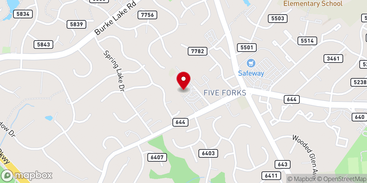Map showing location of Nativity Catholic Church in Burke