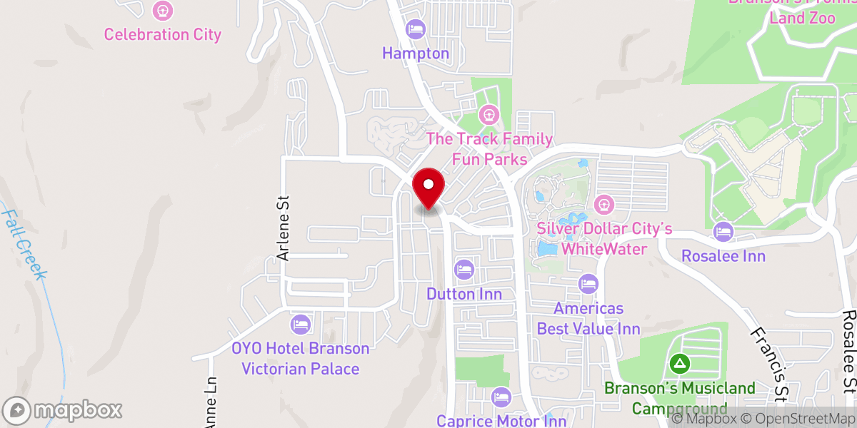Map showing location of Gateway Branson Church