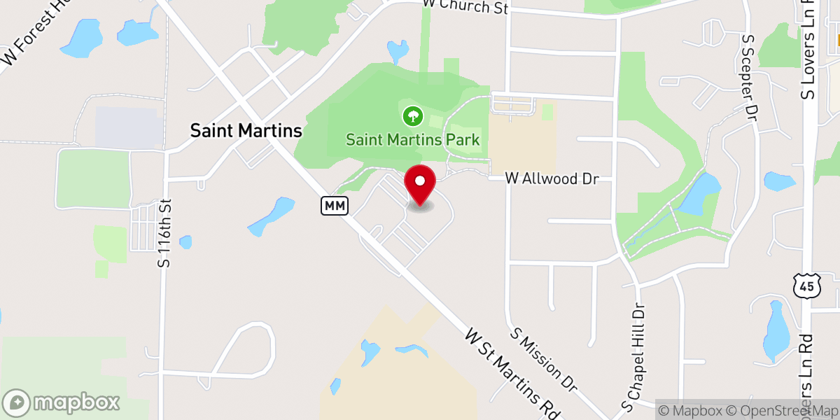 Map showing location of Southbrook Church