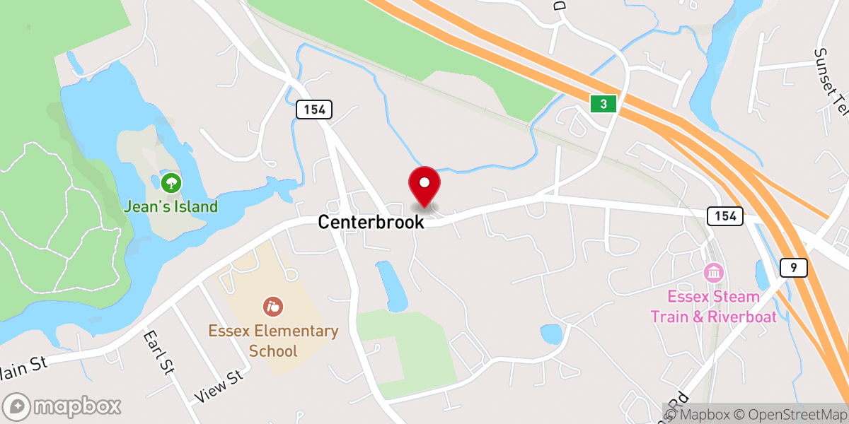 Map showing location of Centerbrook Congregational Church