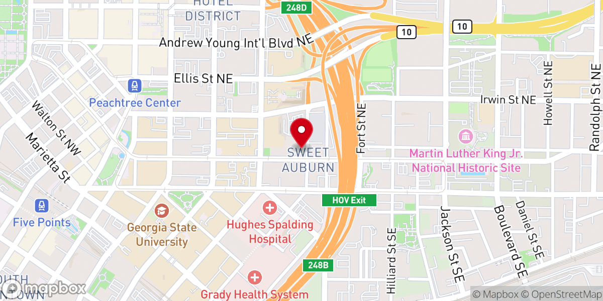 Map showing location of Big Bethel AME Church