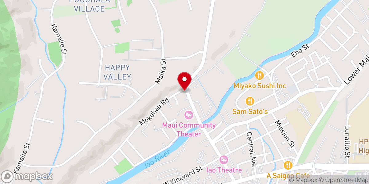 Map showing location of Living Way Church Maui