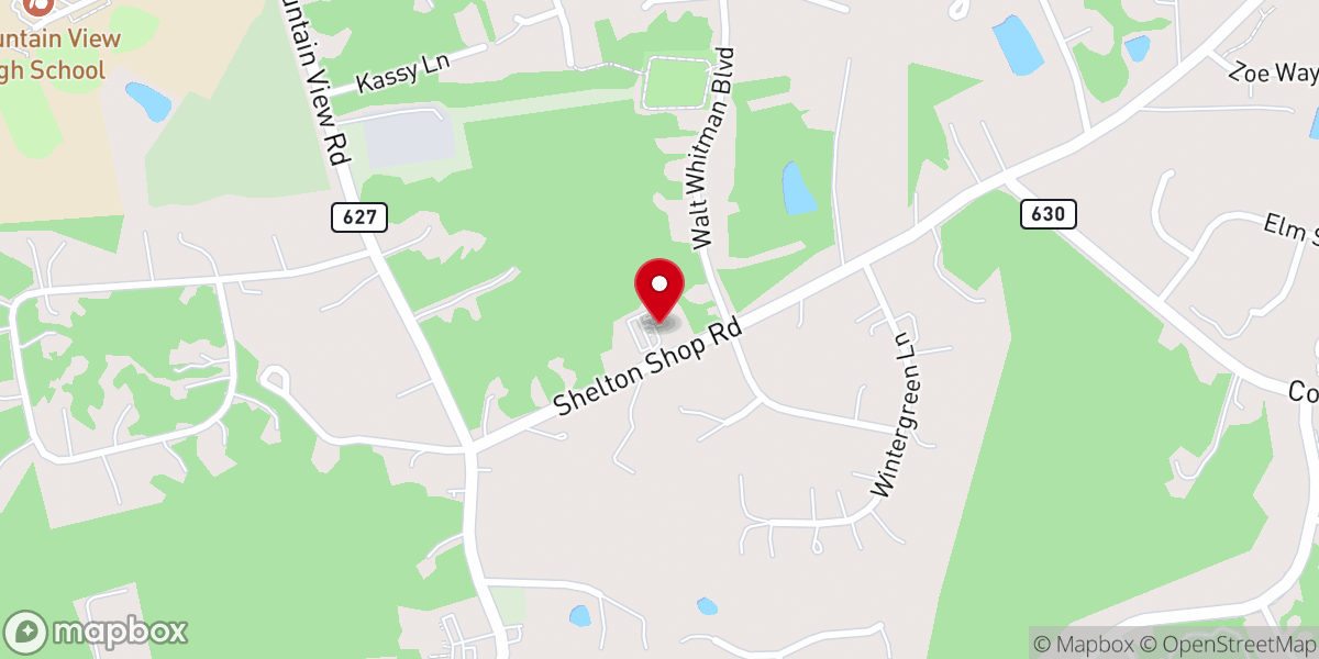 Map showing location of North Stafford Church of Christ
