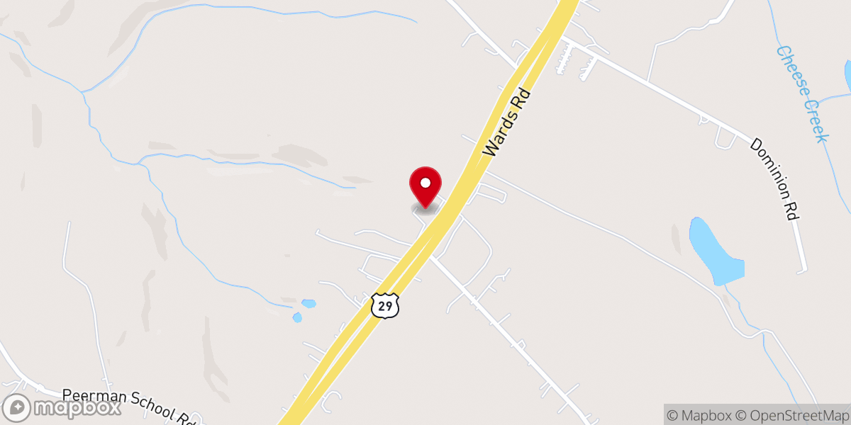 Map showing location of Penuel Baptist Church