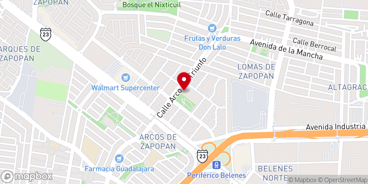 Map showing location of Parroquia La Divina Providencia