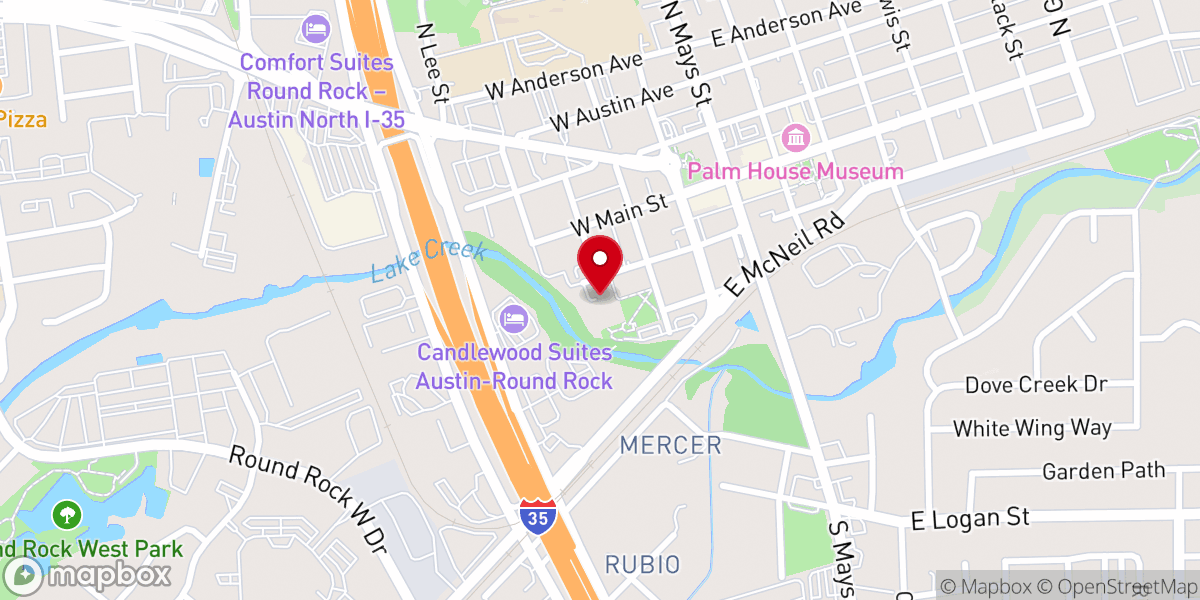 Map showing location of Austin Worship Center
