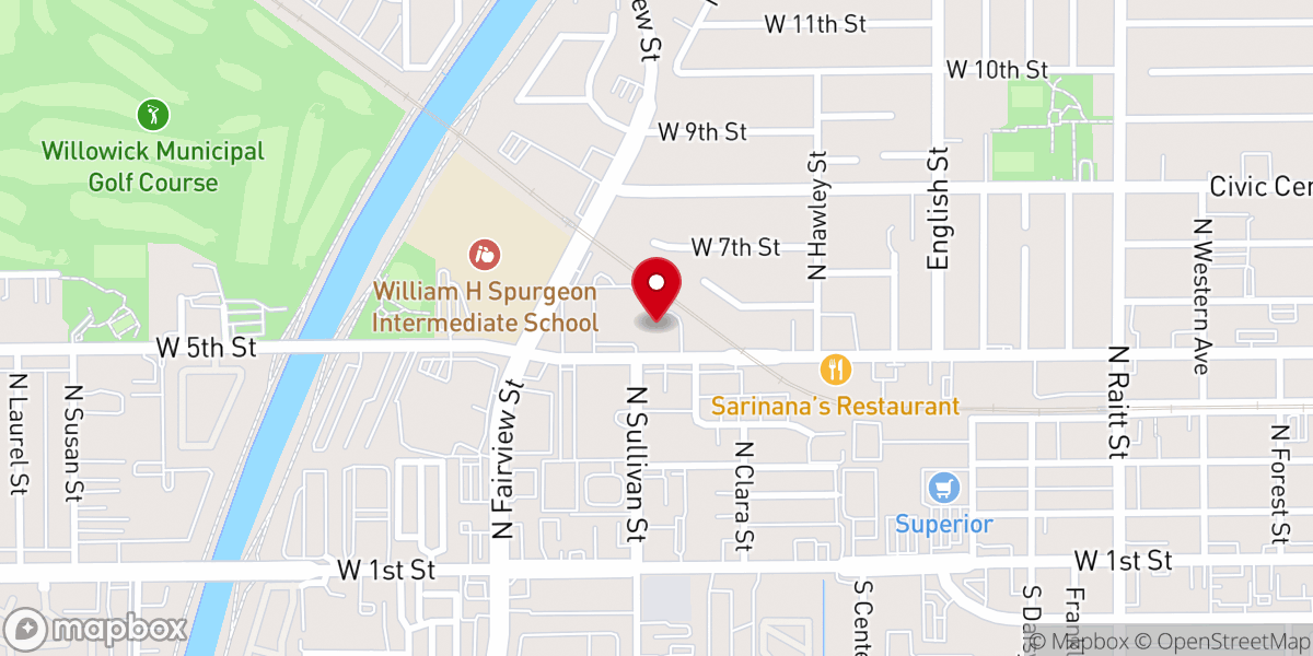 Map showing location of Templo Calvario Church Assemblies of God