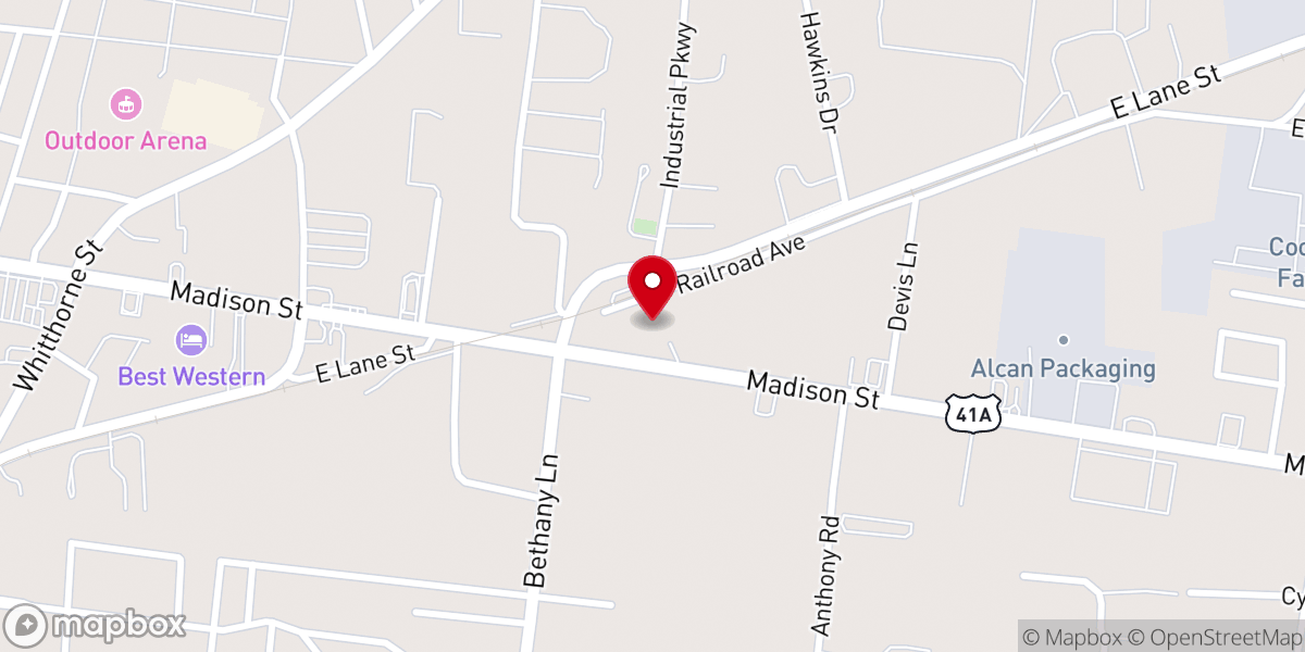 Map showing location of Grace Baptist Church