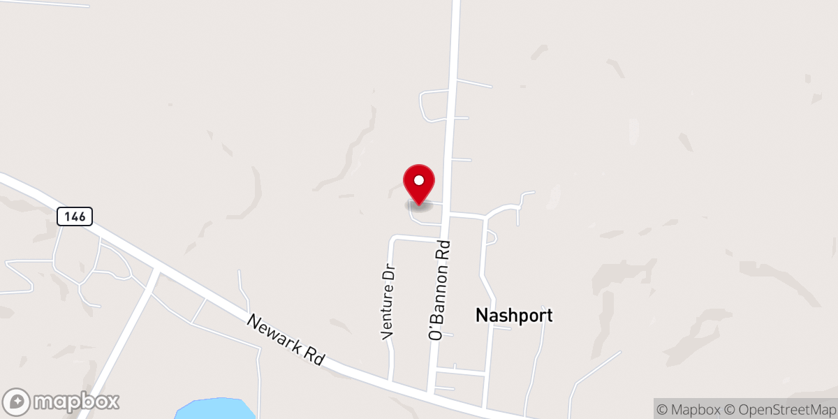 Map showing location of Nashport United Methodist Church