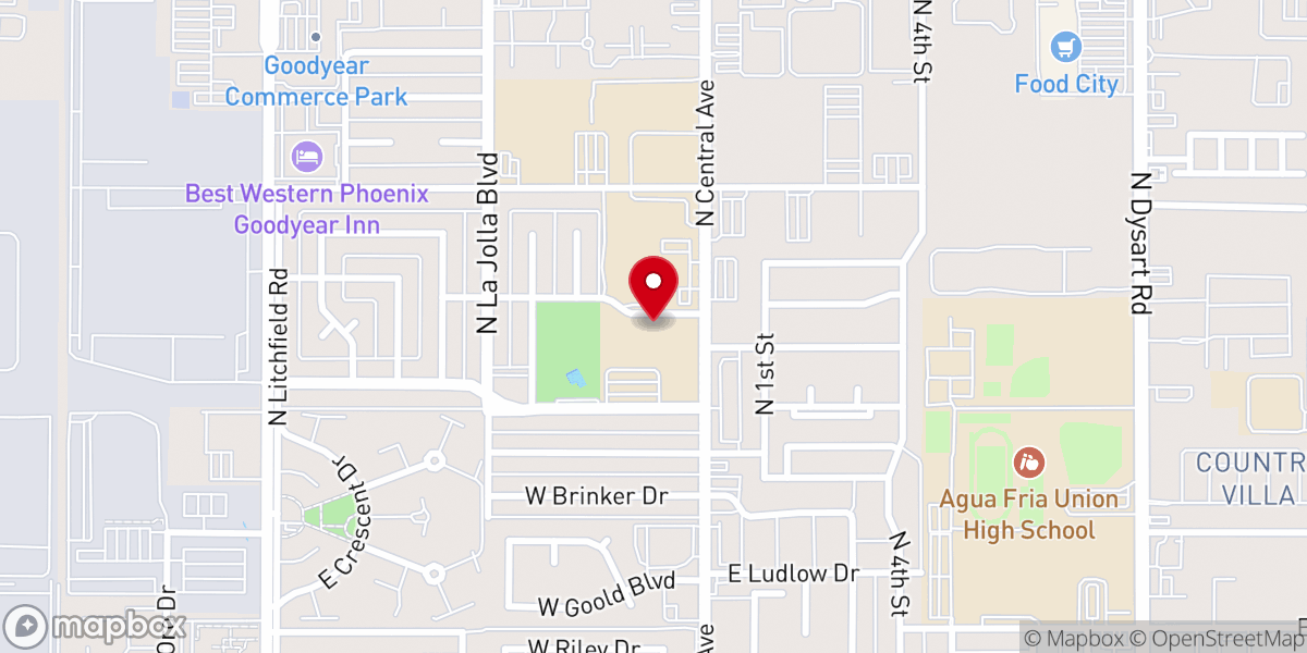 Map showing location of Saint John Vianney Parish and School Office