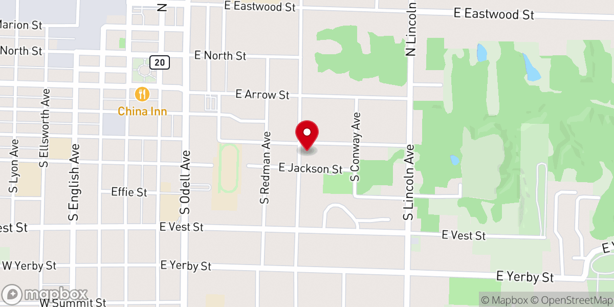 Map showing location of Mt Olive Baptist Church