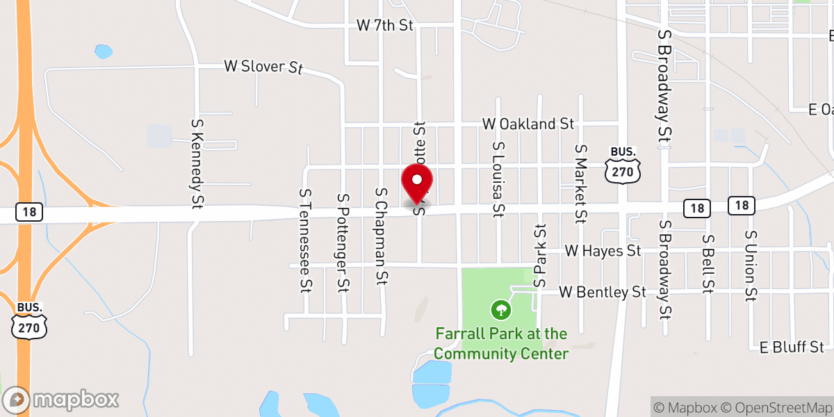 Map showing location of Pioneer Baptist Church