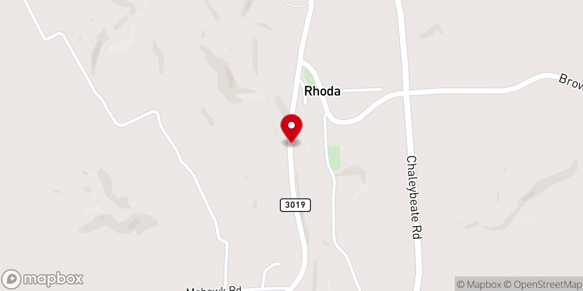 Map showing location of Beaver Dam Creek Baptizing Center