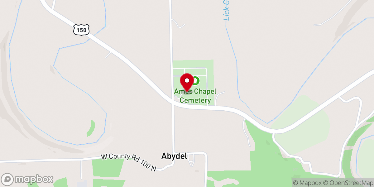 Map showing location of Ames Chapel United Methodist Church