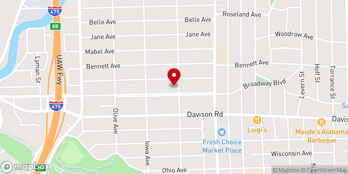 Map showing location of Triumph Church - Flint Campus