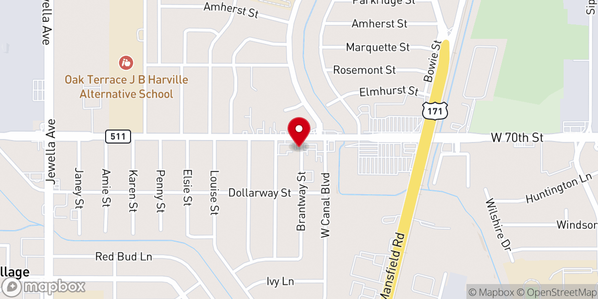 Map showing location of Cullen Haymon Memorial United Pentecostal Church