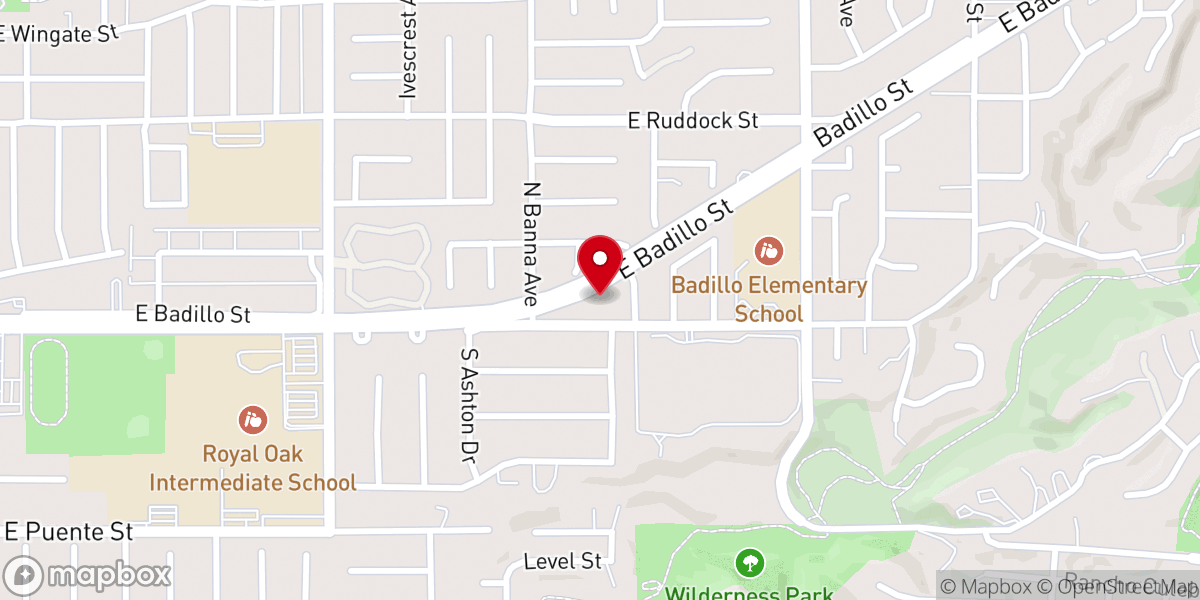 Map showing location of Covina Community Church
