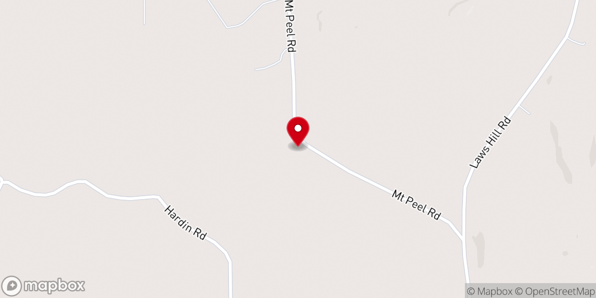 Map showing location of Mount Peel M.B. Church