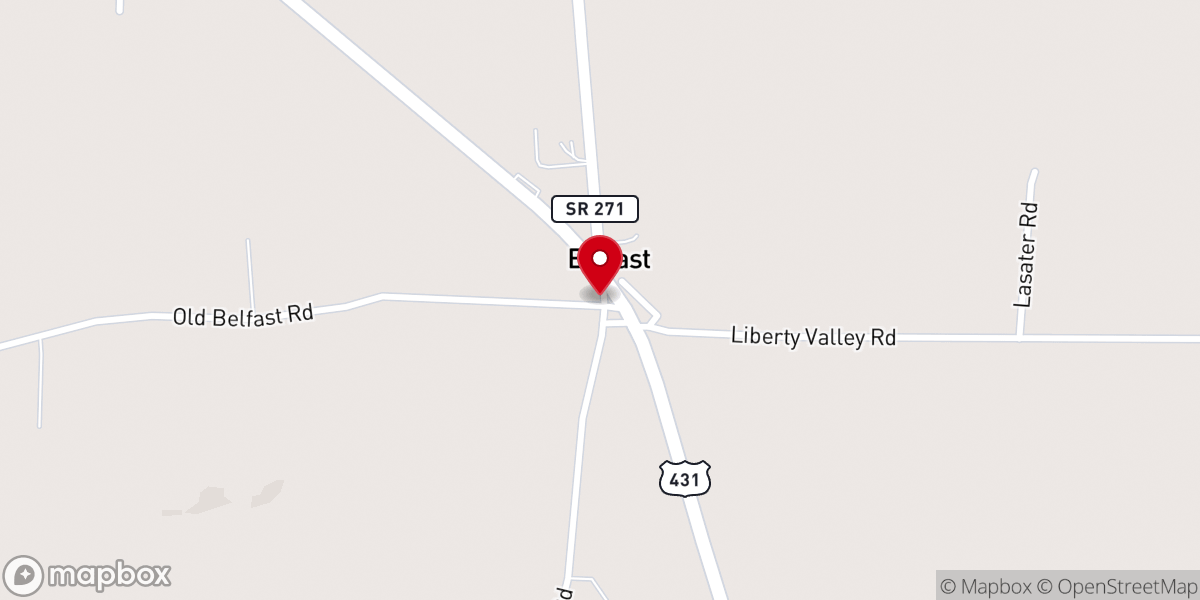 Map showing location of Union Presbyterian Church