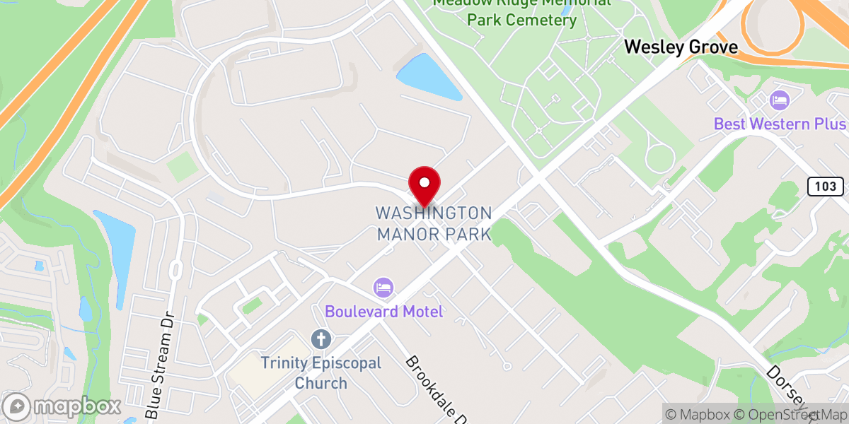 Map showing location of Rose of Sharon Baptist Church