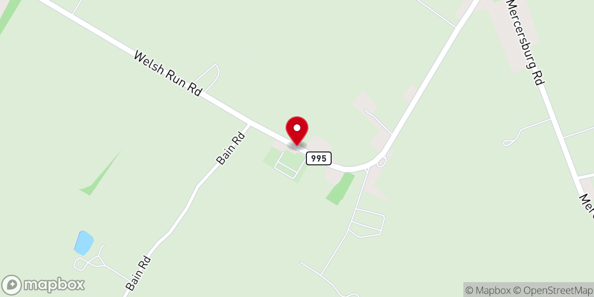 Map showing location of Welsh Run Covenant Brethren Church