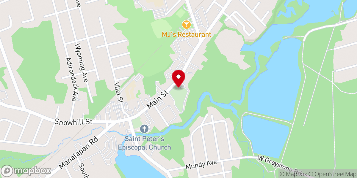 Map showing location of Spotswood Reformed Church