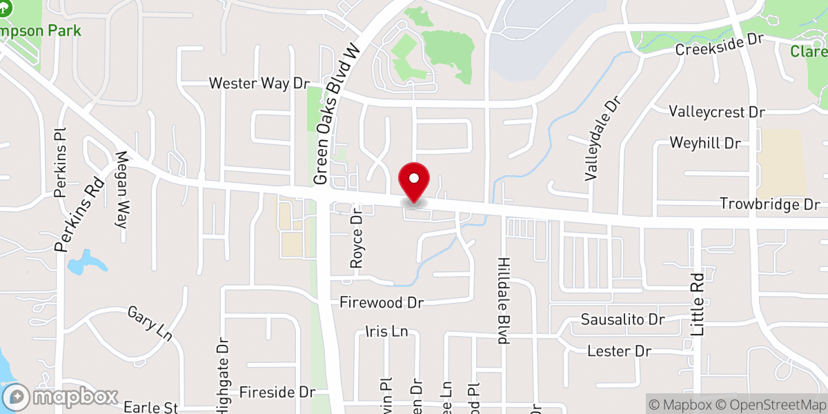Map showing location of Lake Arlington Church of Christ